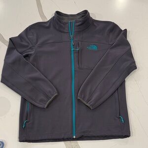 The North Face Charcoal Jacket with Turquoise Details